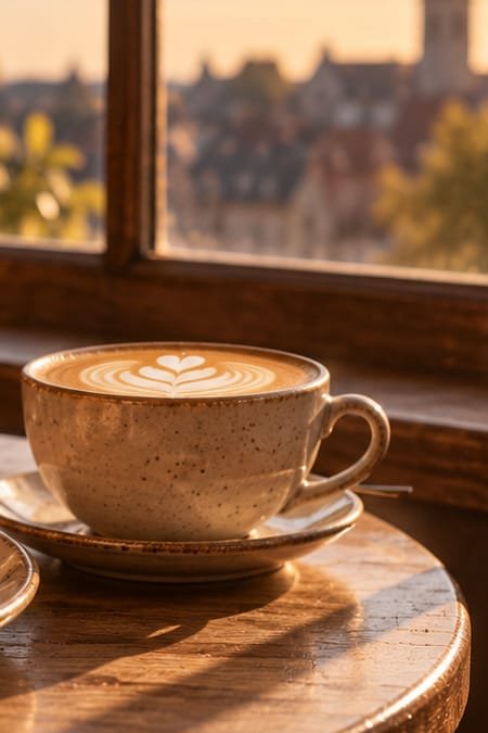 Latte-Art am Fenster
